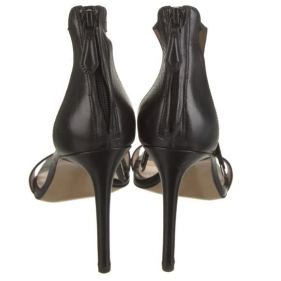 Stella Luna Black Leather Sandals with Metal Fringe Size US 8 / IT 38 - Picture 3 of 5